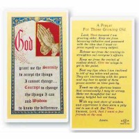 25pk - Prayer for Those Growing Old Laminated Holy Card  Pk 25