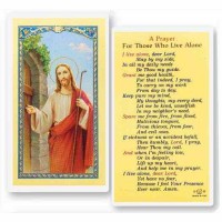 25pk - Prayer for Those Who Live Alone Laminated Holy Card  Pk 25