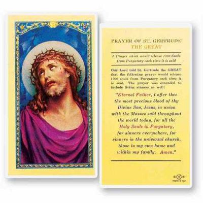 Prayer Of Saint Gertrude The Great Laminated 2 x 4 Holy Card (50 Pack) - 846218015500 - E24-114