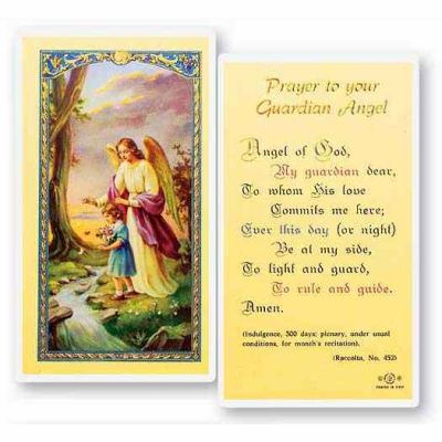 Prayer To Guardian Angel - Girl 2 x 4 inch Holy Card (50 Pack) - 846218014053 - E24-357