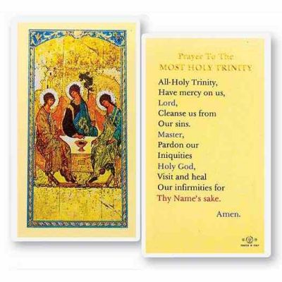 Prayer To Most Holy Trinity 2 x 4 inch Holy Card (50 Pack) - 846218016422 - E24-140