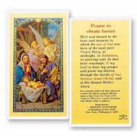 25pk - Prayer to Obtain Favors Christmas Laminated Holy Card  Pk 25
