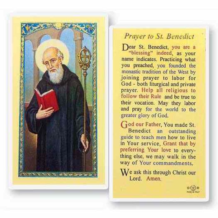 Prayer Cards, Holy Cards : Prayer To Saint Benedict 2 x 4 ...