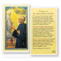 25pk - Saint Maximilian Kolbe Laminated Holy Card  Pk 25