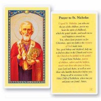 25pk - Saint Nicholas Laminated Holy Card  Pk 25