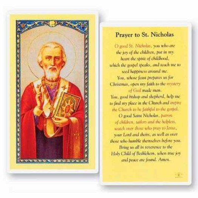 Prayer To Saint Nicholas 2 x 4 inch Holy Card (50 Pack) - 846218016521 - E24-508