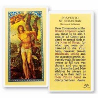 25pk - Saint Sebastian Laminated Holy Card  Pk 25