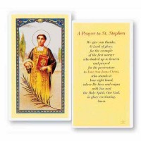 25pk - Saint Stephen Laminated Holy Card  Pk 25