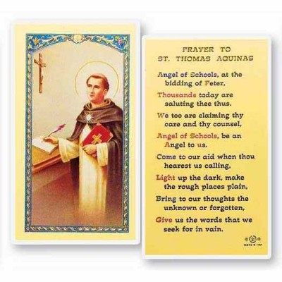 Prayer To Saint Thomas Aquinas 2 x 4 inch Holy Card (50 Pack) - 846218014640 - E24-552