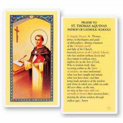 Prayer To Saint Thomas Aquinas 2 x 4 inch Holy Cards (50 Pack) - 846218016538 - E24-952