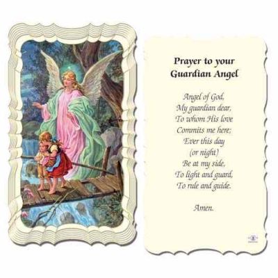 Prayer To Your Guardian Angel 2 x 4 inch Holy Card - (Pack of 50) - 846218005952 - G50-350