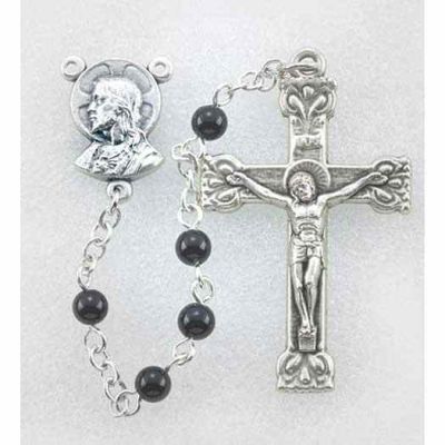 Premium Onyx Round Beads First Communion Rosary - 846218034495 - 004OX