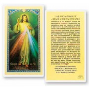 25pk - Promesas Jesus Misericordioso Laminated Holy Card Pk 25