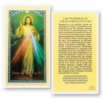 25pk - Promesas Jesus Misericordioso Laminated Holy Card Pk 25