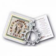 Rosary Ring Pocket size with Gold Stamped Holy Card (10 Pack)