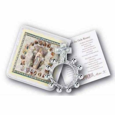 Rosary Ring Pocket size with Gold Stamped Holy Card (10 Pack) - 846218036741 - 968-212