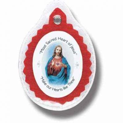 Sacred Heart Badge Sealed in Soft Plastic Case (24 Pack) - 846218031005 - 1458