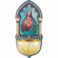 Sacred Heart Multi-dimensional Church Holy Water Bowl Font