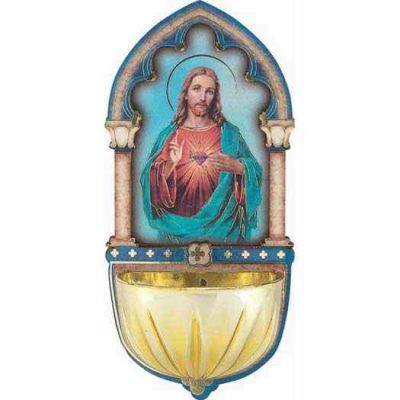 Sacred Heart Multi-dimensional Church Holy Water Bowl Font (2 Pack) - 846218050167 - 1928-101