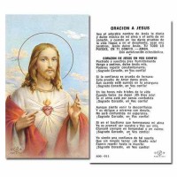 100pk - Sacred Heart Of Jesus - 2 x 4 inch Prayer-Card - (Pack of 100)