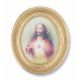 Sacred Heart Of Jesus Gold Stamped Print In Oval Gold Leaf Frame - 2Pk -  - 451G-111