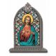 Sacred Heart Textured Italian Art Glass In Arched Frame -  - SG830-101