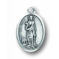 Saint Agatha Silver Oxidized Medal (Pack of 25)