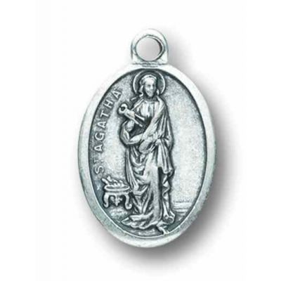 Saint Agatha Silver Oxidized Medal (Pack of 25) -  - 1086-400