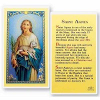 25pk - Saint Agnes Laminated Holy Card  Pk 25