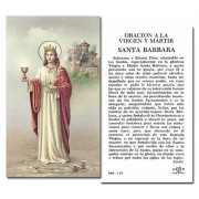 100pk - Saint Barbara Prayer-Card w/Gold Edges 100 Pack