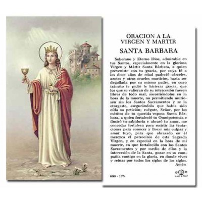 Saint Barbara Holy Card w/Gold Edges 100 Pack -  - 600-175