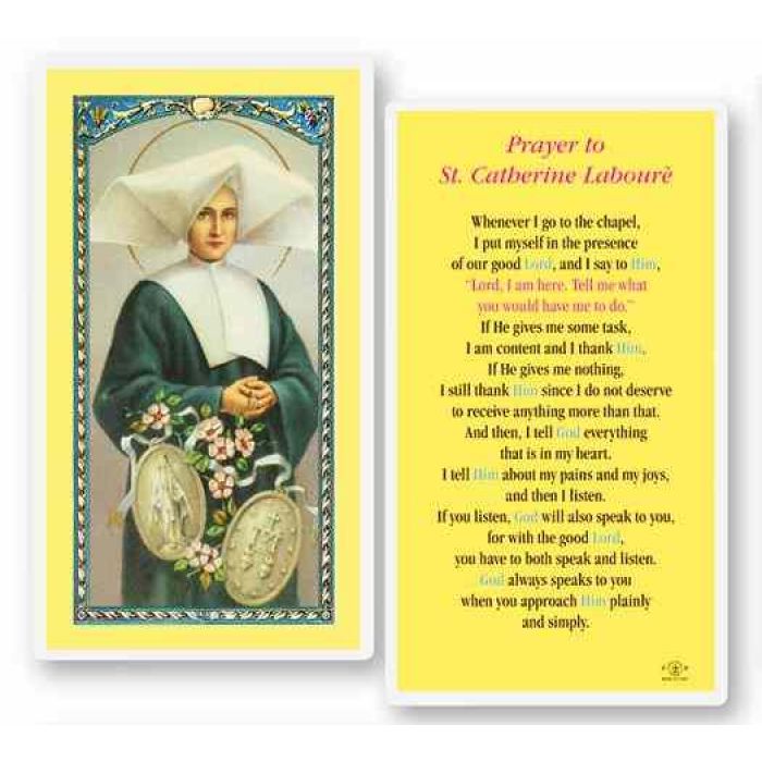 saint catherine laboure holy card (pack 31) prayer cards, holy cards.