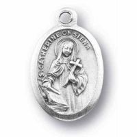 Saint Catherine Silver Oxidized Medal (25 Pack)
