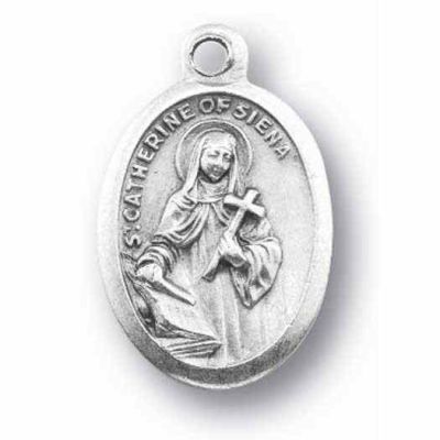 Saint Catherine Silver Oxidized Medal (25 Pack) - 846218077287 - 1086-416