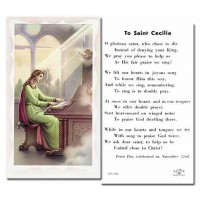 100pk - Saint Cecilia Prayer-Card (Pack of 100)