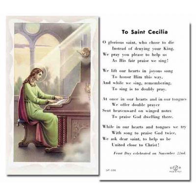 Saint Cecilia Holy Card (Pack of 100) -  - 5P-108