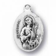Saint Cecilia Silver Oxidized Medal (25 Pack)