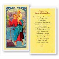 25pk - Saint Christopher Laminated Holy Card  Pk 25