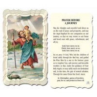 50pk - Saint Christopher Prayer-Card w/Gold Edges 50 Pack