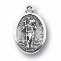 Saint Christopher Silver Oxidized Medal (25 Pack)