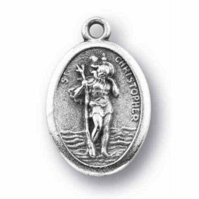 Saint Christopher Silver Oxidized Medal (25 Pack) - 846218077829 - 1086-620
