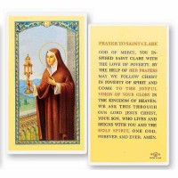25pk - Prayer to Saint Clare Laminated Holy Card  Pk 25