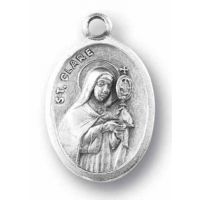 Saint Clare Oxidized Medal (Pack of 25)