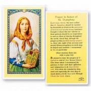 25pk - Prayer in Honor of Saint Dymphna Laminated Holy Card  Pk 25