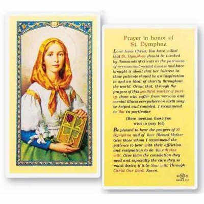Saint Dymphna 2 x 4 inch Holy Card (50 Pack) - 846218015142 - E24-434