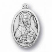 Saint Dymphna Silver Oxidized Medal (25 Pack)