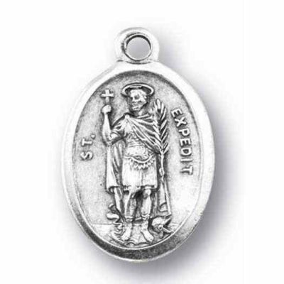 Saint Expedite Silver Oxidized Medal (25 Pack) - 846218077362 - 1086-439
