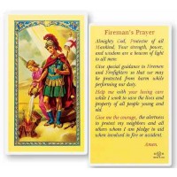 25pk - Saint Florian for Fireman Prayer Laminated Holy Card  Pk 25