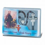Saint Francis 7 Decade Deluxe Specialty Rosary with Brown Wood Beads