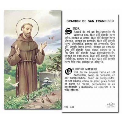 Saint Francis Of Assisi Holy Card w/Gold Edges 100 Pack -  - 600-130
